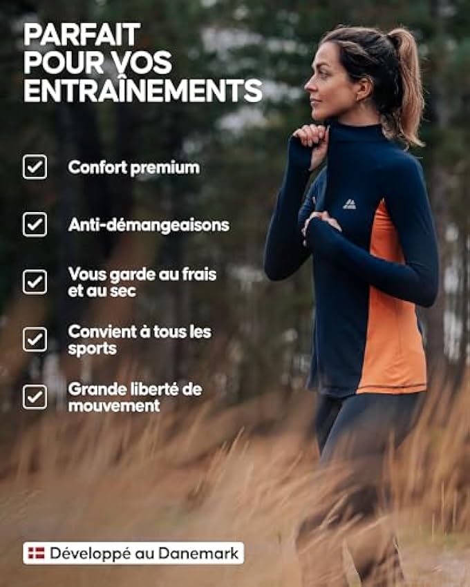 DANISH ENDURANCE T-Shirt de Sport Manches Longues Femme, Léger & Respirant, Ultra Stretch, Running lSyIK1RT