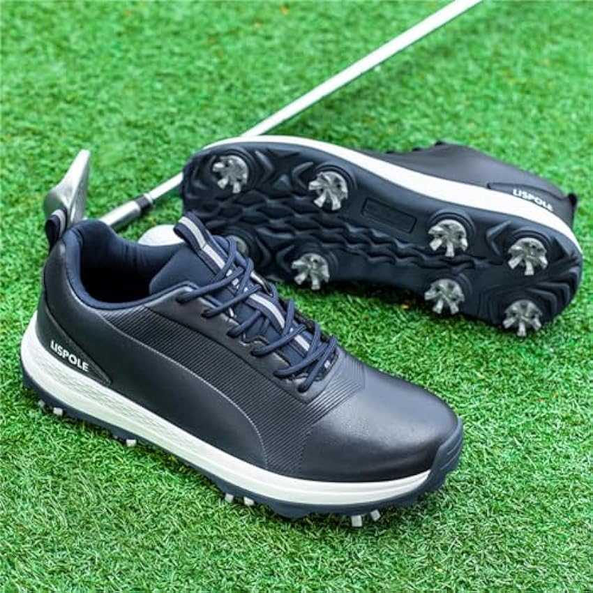 JiuQing Chaussures De Golf À Pointes en Cuir Hommes Entraîneur De Golf Professionnel Antidérapant Léger 1flSx7gP