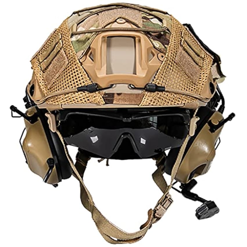 TRCTIC Casque Multicam Fast Airsoft avec Housse de Casque Tactique et Lunettes de Paintball équipement de Jeu Militaire CS extérieur 0w4hGirO