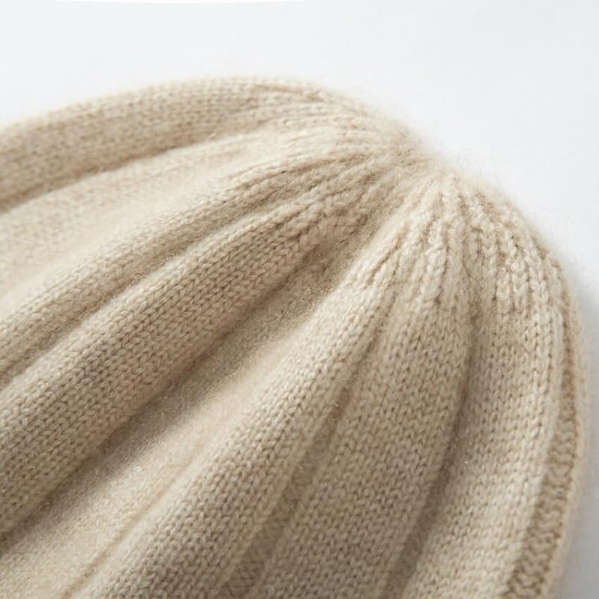 JYHBHMZG Bonnet d´hiver en cachemire naturel doux pour garder au chaud pour femme - Bonnet tricoté en cachemire LS2ZYo9s