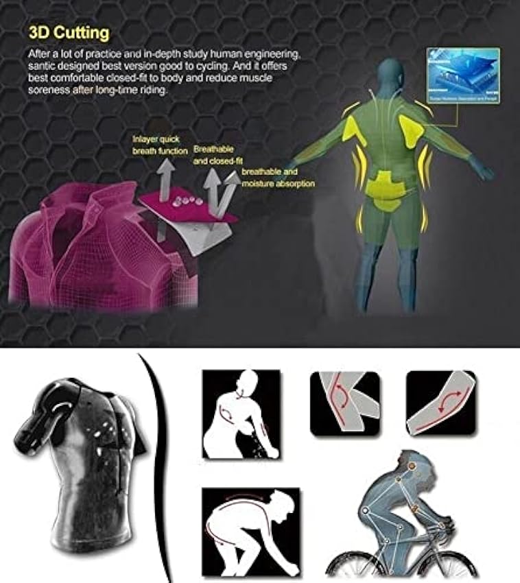 Combinaison de cyclisme uniforme de triathlon for femmes combinaison à manches courtes avec poches Gel Pad maillot de cyclisme d´été (Color : C, Size : X-Small) nVFpgbR3