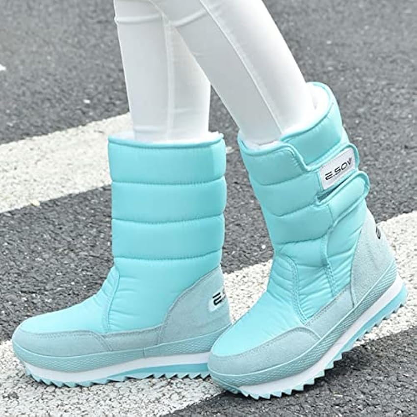 HANXIULIN Chaussures pour filles et femmes Bottes de neige Slip Chaussures d´extérieur imperméables Bottes d´hiver Bottes de neige chaudes confortables pour femmes Tige étroite XDgD5xNa