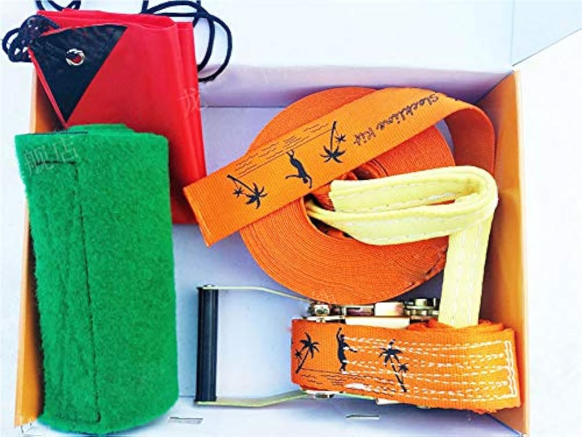 LXYYSG Slacklines, Slackline Kit avec Cliquet et Protecteurs d´arbre, Dèbutant Slack Line, Portable Sangle Equilibre, 15m/20m/25m/30m, Sports Extrêmes de Plein Air Balance Appareil m3TqgYd0
