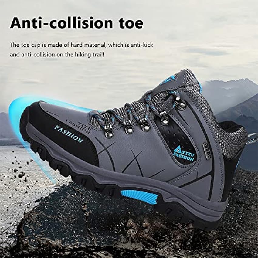 MNSSRN Chaussures de randonnée Chaude hivernale, Confortable et Respirante Velours imperméable à l´eau Chaussures de randonnée pour Hommes gj2ycgrD