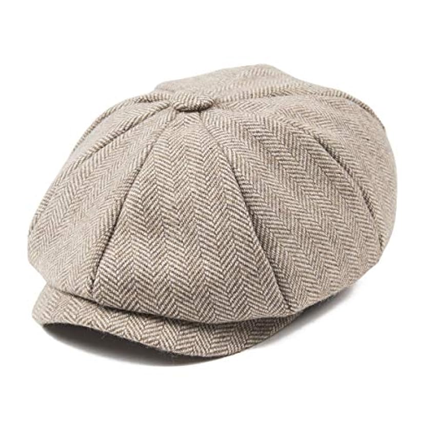 JANGOUL Boys Vintage Newsboy Cap Tweed Flat Beret Cabbie Hat for Kids Toddler Pageboy zINaOCEP