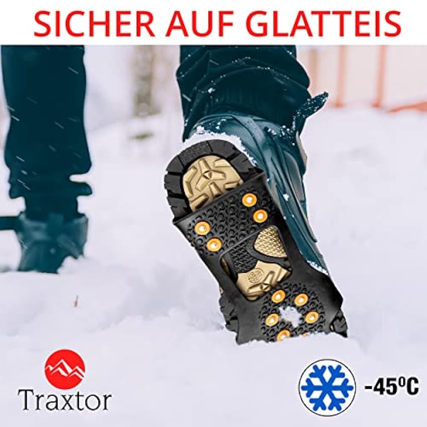 Traxtor Crampons antidérapants pour chaussures d´hiver - Pour la glace et la neige - Avec 15 pics de rechange vNuerKCX