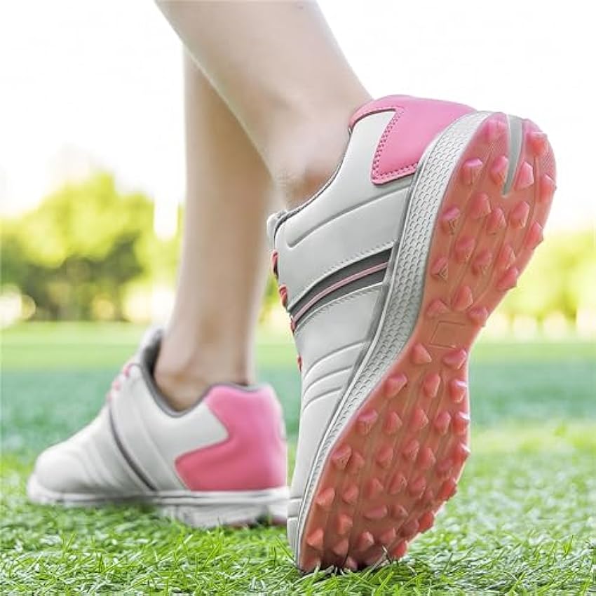 JiuQing Chaussures De Golf Femmes Imperméables sans Pointes en Cuir Entraîneur De Golf Léger Décontracté en Plein Air Marche Sneaker nu7rUJzJ