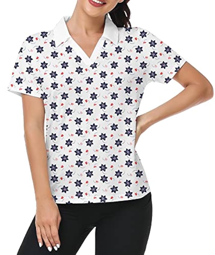 SwissWell - Polo Femme - T-Shirt Sport Respirant à Manches Courtes - Polo Tennis Golf - Polo d´été - Polo d´extérieur ARQBova9