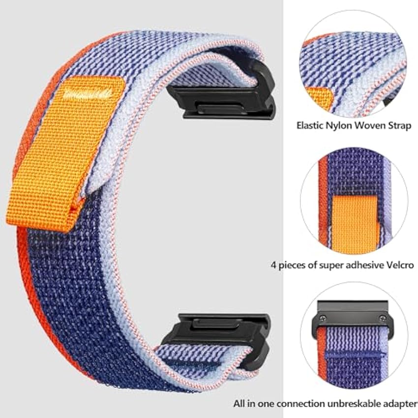 torbollo Bracelet de montre Compatible avec Garmin, tissé Bracelet de sport pour fēnix/Forerunner/Approach/MARQ/quatix/D2 série Bracelet de remplacement robuste pour hommes NLFuPheB