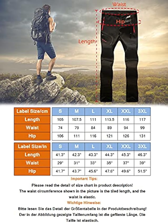 ZOEREA Pantalon Outdoor Homme Printemps Été Mince Coupe-Vent Séchage Rapide Pantalons Shorts pour Randonnée Camping Trekking Montagne vTKTVV3w