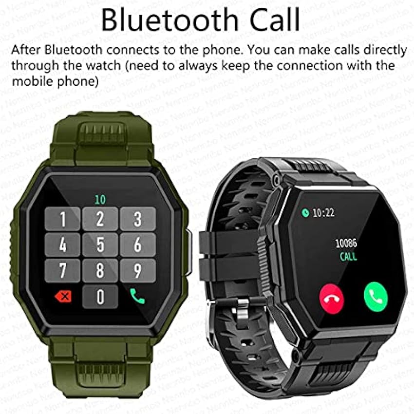 XHJL Montre Intelligente Sports Fitness Trackers Bluetooth 1.3 Pouces Écran Tactile Complet Moniteur de Tension artérielle Sommeil/Cardiaque Lecteur de Musique Montres d´exercice pour Hommes(Vert dTfIFnTi