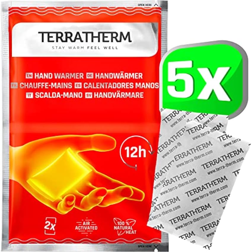 TerraTherm Chauffe-Mains - 5, 10 ou 30 Paires - Chauffe