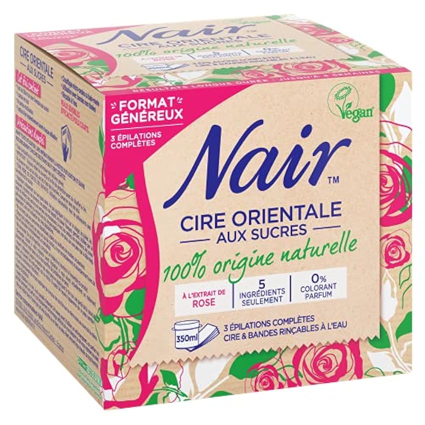NAIR - Sugaring - Cire aux sucres à l´Extrait de Rose, 100% Origine Naturelle, 250 ml 4baT2nVE