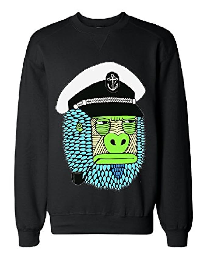 Finest Prints Funny Gorila Captain of The Sea Classic Sweat-shirt HSXWucg1