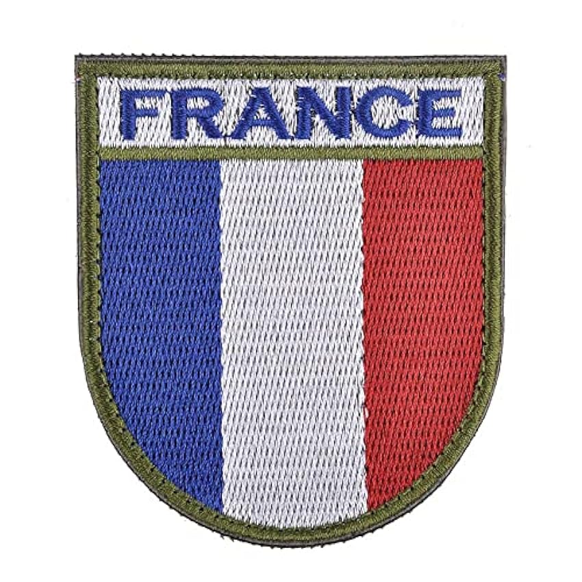 Ohrong Écusson brodé du drapeau de la France F2/FELIN - Pour uniforme français - Brassard d´épaule pour chapeaux tactiques et équipement (blanc) yuY1YWAj