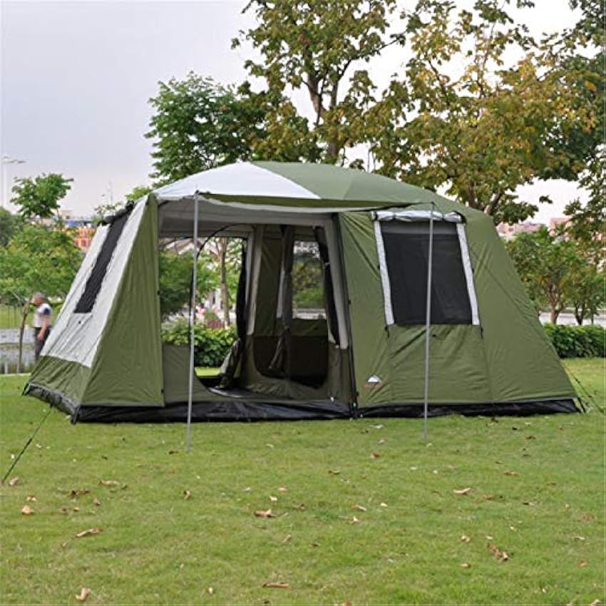 Tente 1Hall Deux Chambres 6-12 Personnes Tente de Camping Double Couche Grand belvédère pour Voyage de randonnée MrGrB9Ny