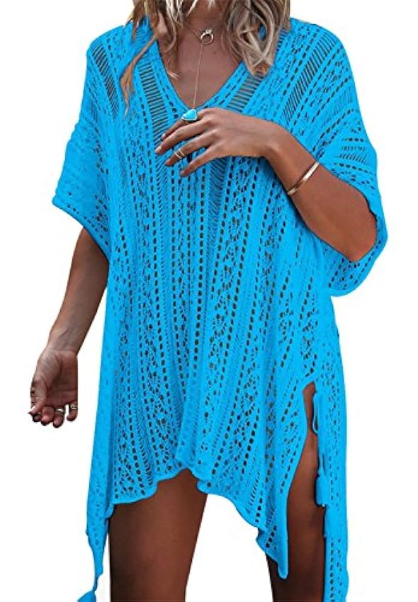 Cache-Maillots et Sarongs, Femme Maillot de Bain Dos Ouvert Robe de Maillot de Bain Bikini Dentelle au Crochet 27ddPD1d