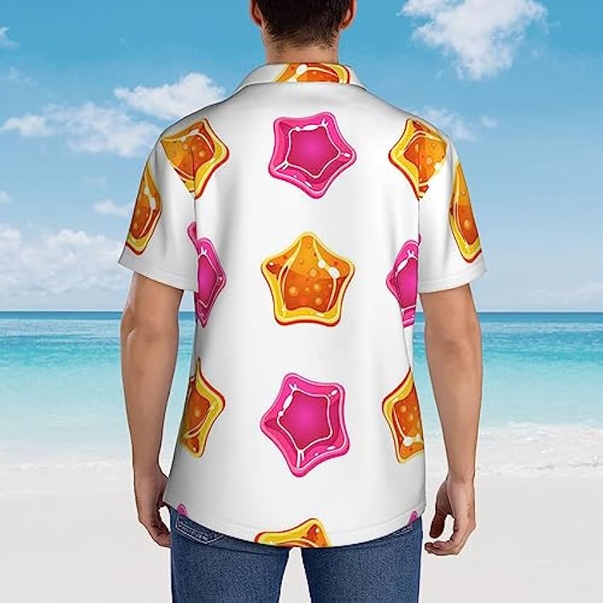 Chemise hawaïenne à manches courtes pour homme - T-shirt d´été décontracté boutonné à manches courtes - Chemise de plage - Vêtements de vacances Aloha iVSwQ5bf
