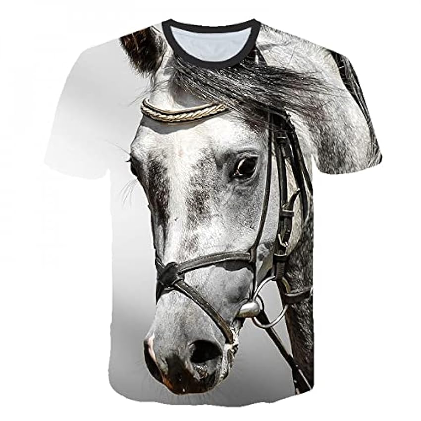 XRHYJK Hommes 3D imprimé T-Shirts Animal Cheval Imprimé