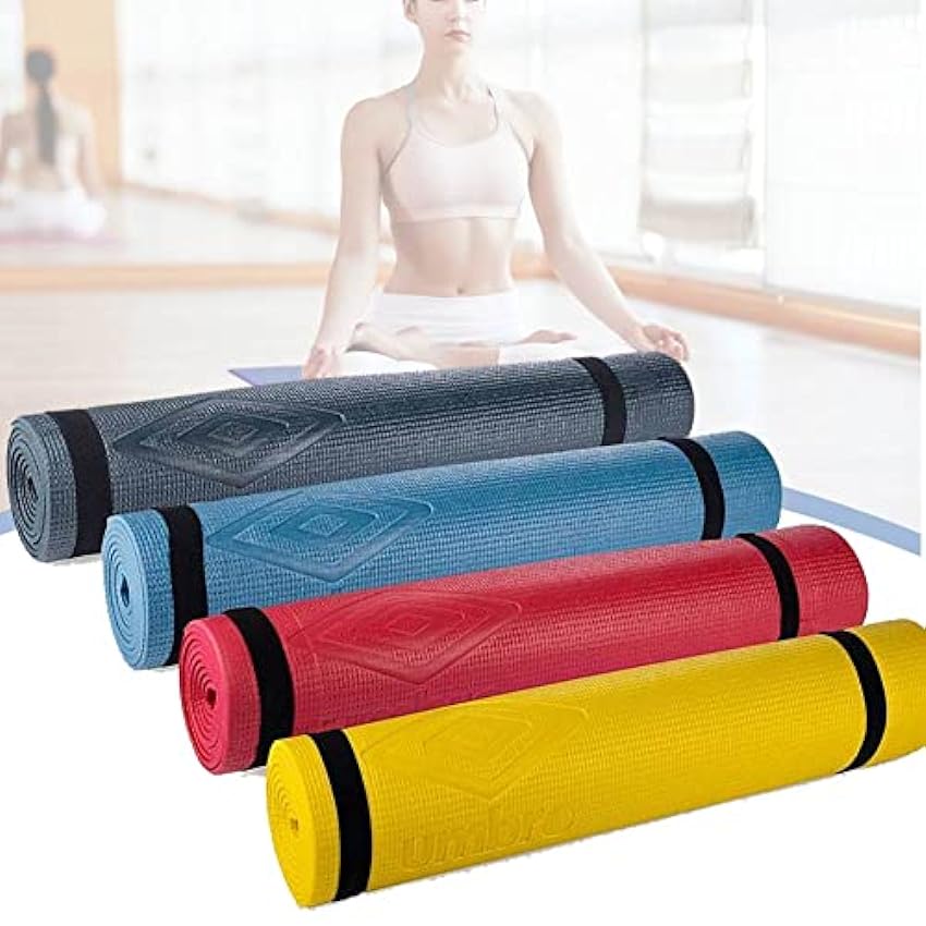 Bakaji - Tapis de yoga antidérapant, 175 x 60 cm, haute densité, tapis d´entraînement, fitness, aérobic, gymnastique, avec bandoulière, couleurs assorties YZyFHGK7
