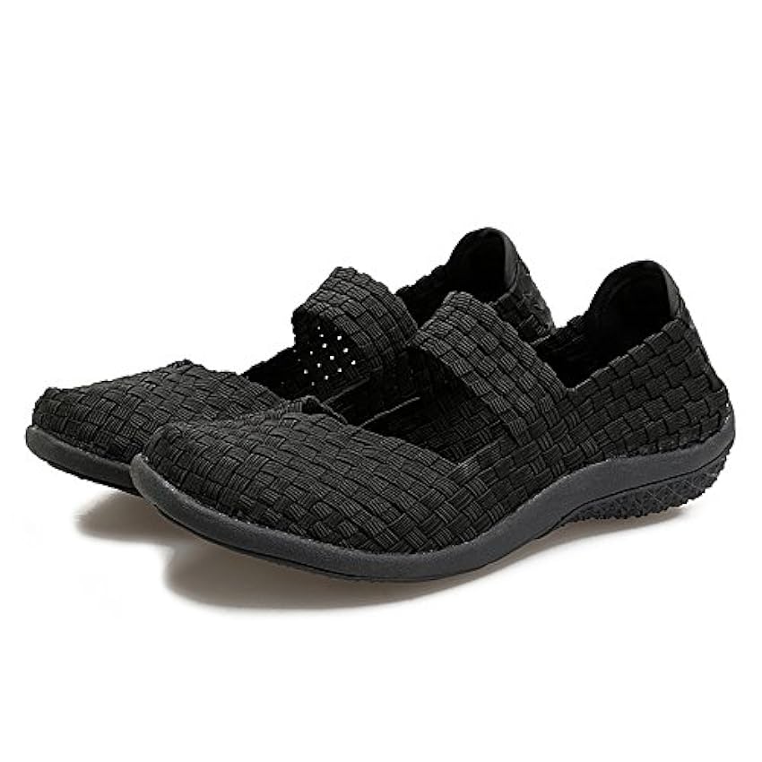 FZDX Chaussures tissées à enfiler pour femme - Légères - Confortables - Fabriquées à la main DU9spueM