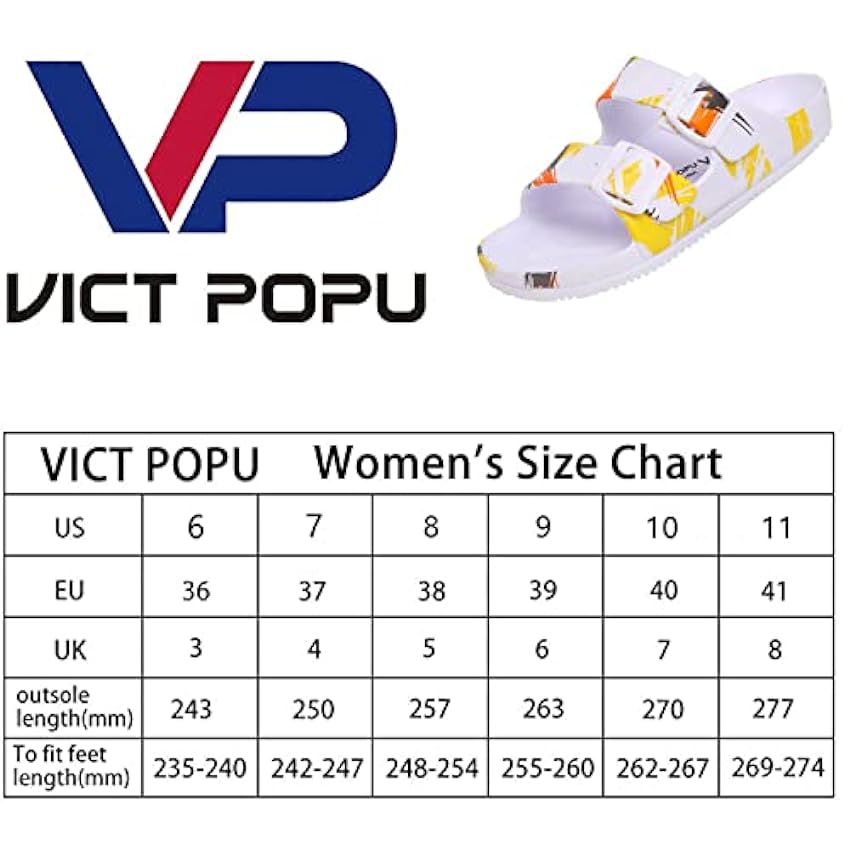 VICT POPU Sandales Femme Été de Plage Piscine - Claquettes Confortable - Mules Femme Antidérapantes - Chaussure Pantoufles Mode gre1hY00
