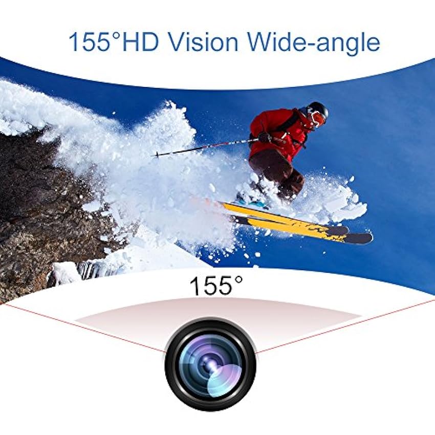Caméra d´action Sportive, Caméra d´action Full HD 1080p étanche avec Kit D´accessoires de Montage 948wlpq4