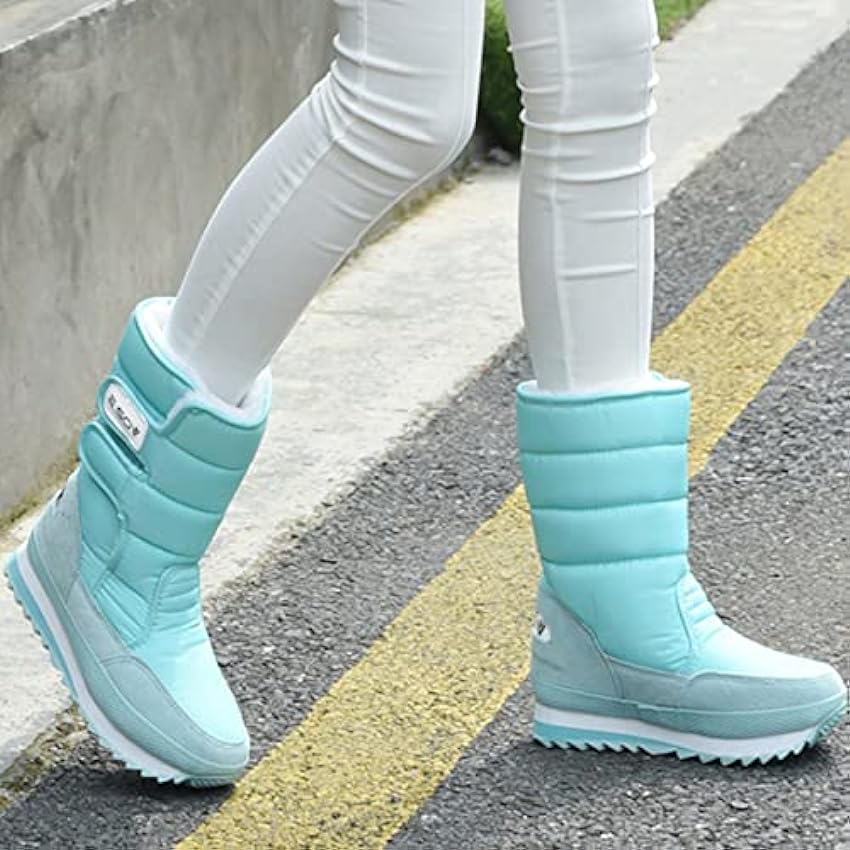 HANXIULIN Chaussures pour filles et femmes Bottes de neige Slip Chaussures d´extérieur imperméables Bottes d´hiver Bottes de neige chaudes confortables pour femmes Tige étroite XDgD5xNa