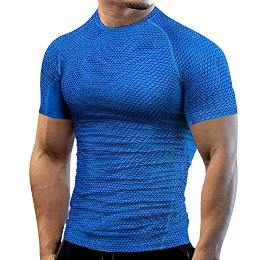 T-shirt de compression à manches courtes pour homme - T-shirt fonctionnel - T-shirt de sport fonctionnel et à séchage rapide - T-shirt de bodybuilding et de gym TKfbr6yD