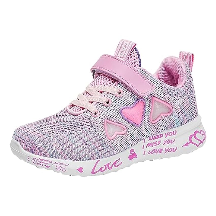 Luckywaqng Baskets d´extérieur en maille - Pour fille - Chaussures de course à coussin d´air - Chaussures de sport respirantes antidérapantes et légères - Chaussures de course sur route - Chaussures mutOLi2I