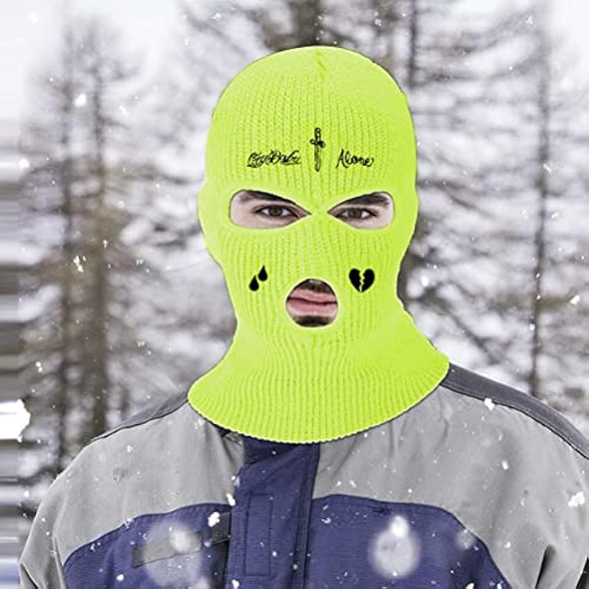 Tianbi Cagoule complète de ski, 3 trous, cagoule tricotée pour l´hiver - Masque de ski pour sports d´extérieur, cyclisme, ski, course à pied lCp65gvQ