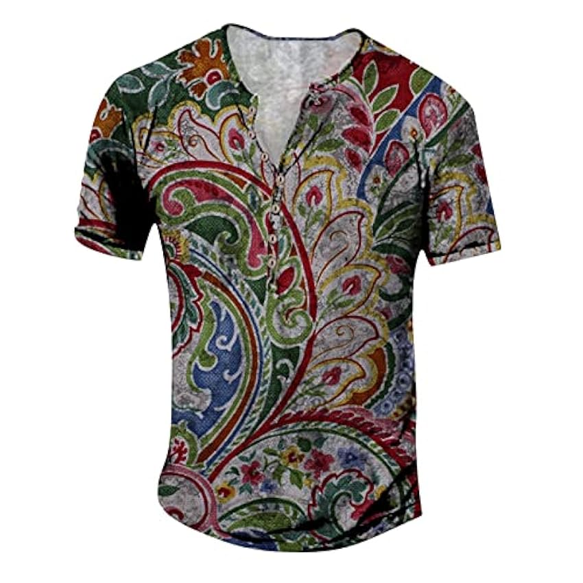 Chemise décontractée pour homme - Mode d´été décontractée - Impression numérique 3D - T-shirt à manches courtes - Chemise de loisirs z4mhCZFI