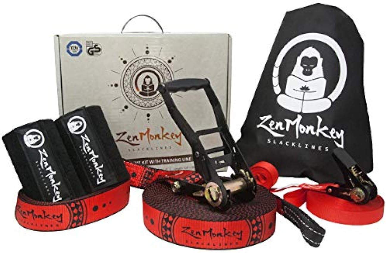 ZenMonkey Slackline Kit avec ligne d´entraînement 