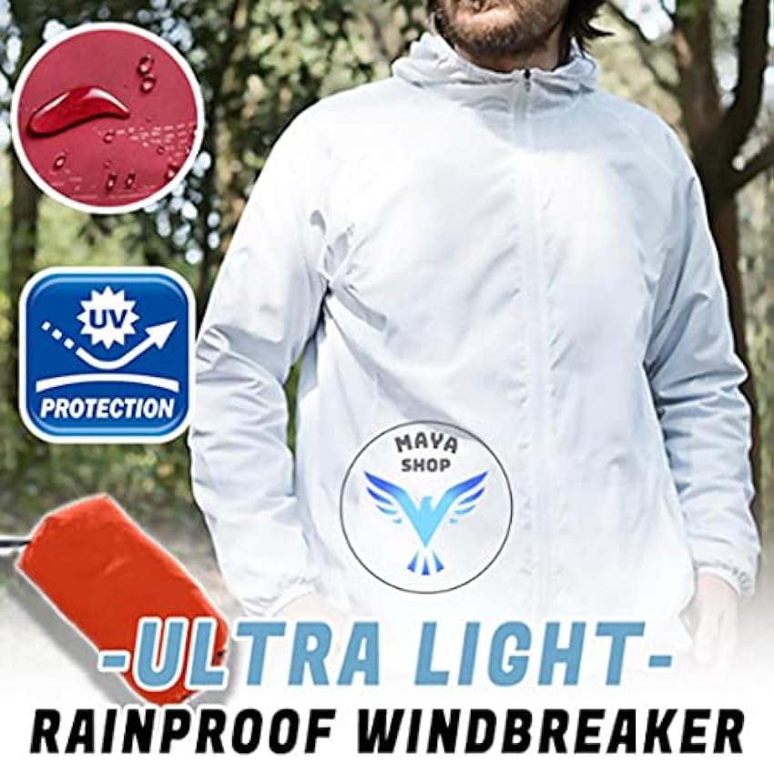 WXZZ Veste softshell pour homme - Imperméable - Protection solaire - Coupe-vent - Veste fonctionnelle d´extérieur légère - Veste de randonnée avec capuche - Vêtement de cyclisme - Veste de pluie - jx63Bugj
