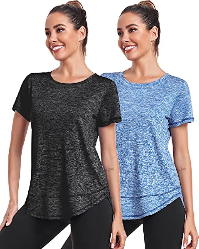 Deaviya T-shirt de sport pour femme, chemises de gym, y