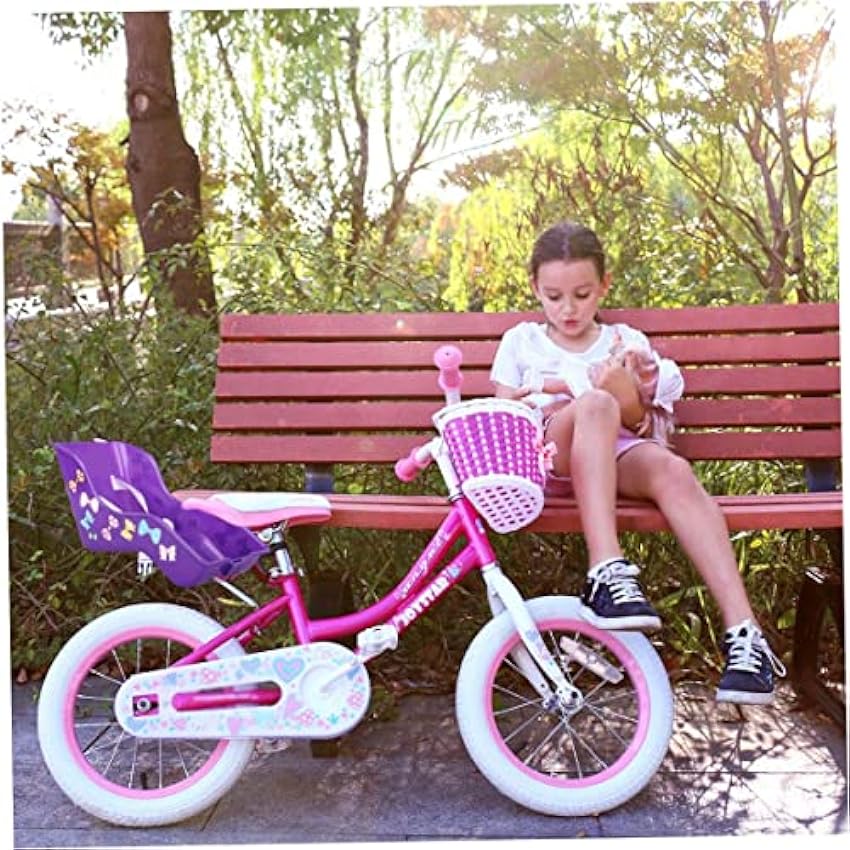Siège de poupée pour vélo de filles, siège de vélo de poupée avec autocollants bricolage siège de poupée pour le vélo de filles adapté à des accessoires de poupée à vélo pour enfants de 12 à 20 pouce JYRQn5L8