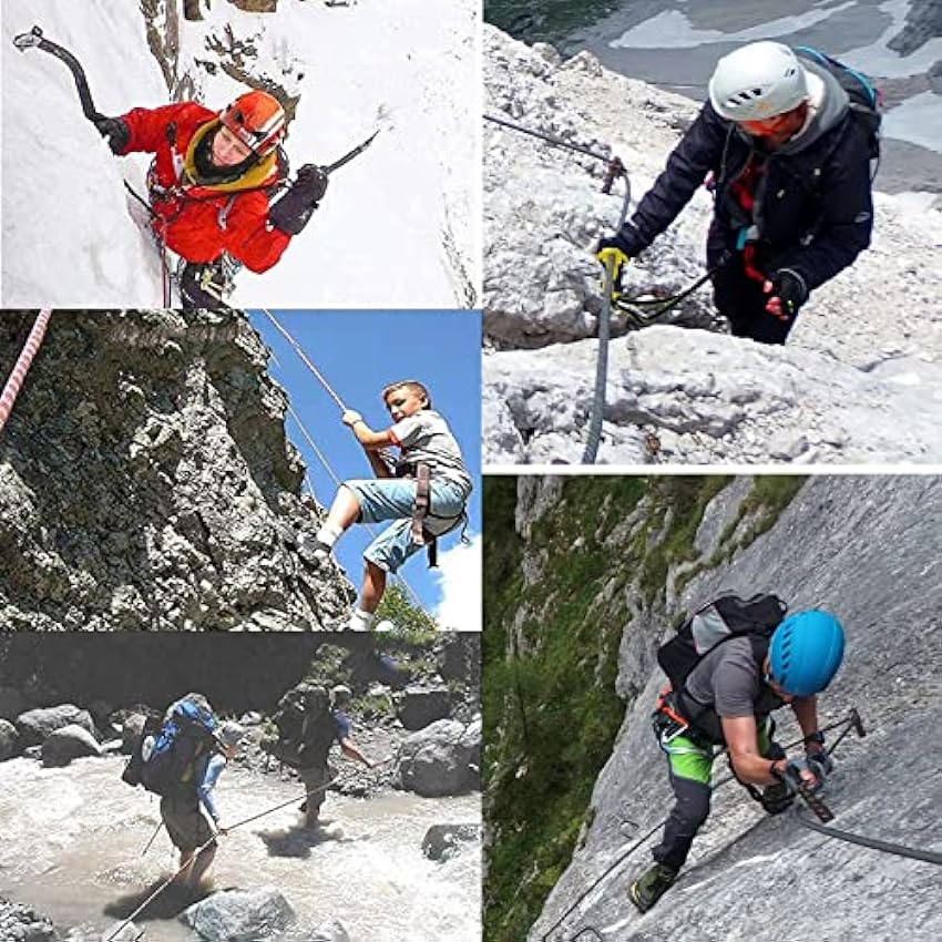 Yclty Corde Escalade, Cordelette Alpinisme Sauvetage avec Mousqueton Corde en Nylon Multifonctionnelle for Randonnée Montagne Camping (Color : Black, Size : Thick20MM-Long20M) avIJDYYo