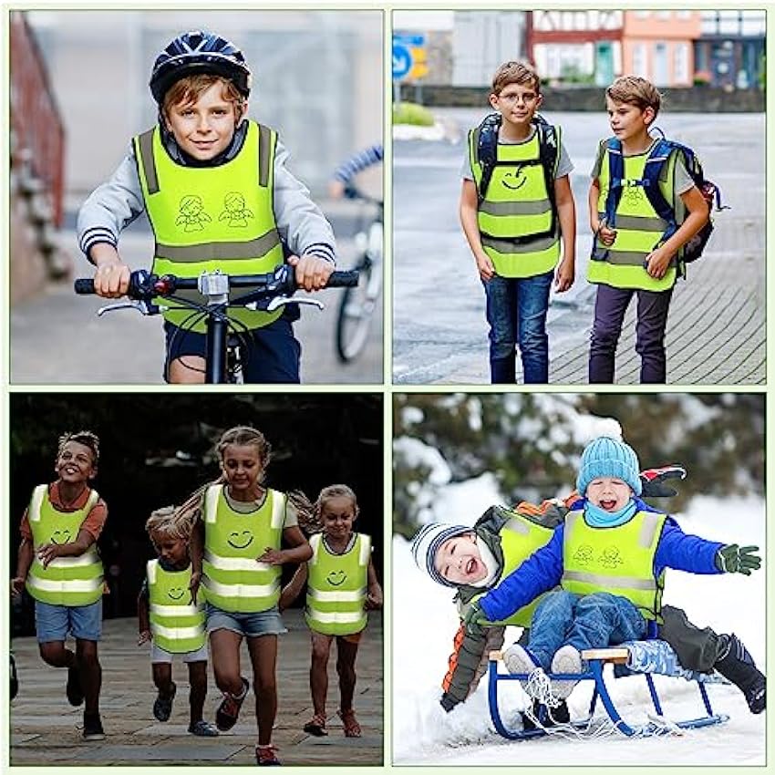 Heveer Gilet de Sécurité pour Enfant Gilet Réfléchissants à Haute Visibilité pour Aller à l´école Nuit Marche Vélo Course à Pied 2 Pièces rEjbny5S