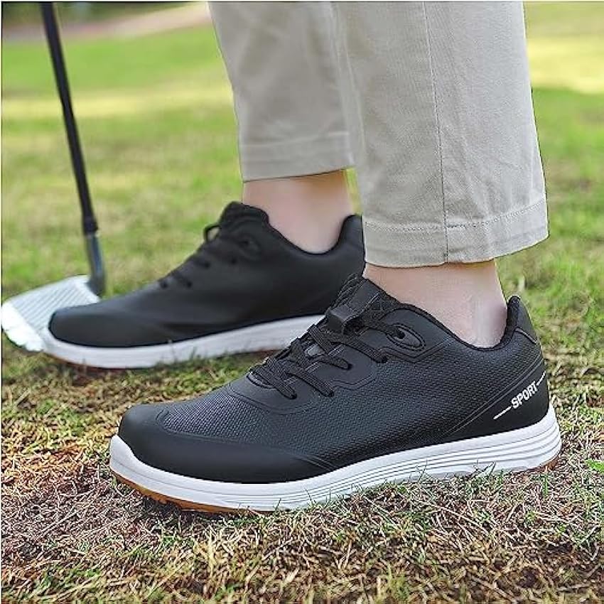 Chaussures de Golf pour Hommes Chaussures de Golf sans Crampons Respirantes imperméables Chaussures de Sport de Plein air décontractées Baskets de Golf de Gazon antidérapantes (Color : C, Size : 44 fELhH0Py
